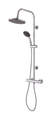 GoodHome Lidia Chrome Effect Wall-Mounted Thermostatic Mixer Shower With 2 Heads & 1.5M Hose Length - image 1