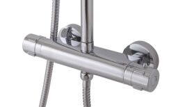 GoodHome Lidia Chrome Effect Wall-Mounted Thermostatic Mixer Shower With 2 Heads & 1.5M Hose Length - thumbnail 3