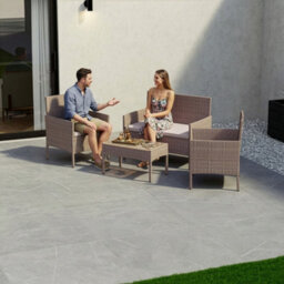 Lassic Garden Vida Natural Kendal Rattan Garden Furniture Set Patio Conservatory Balcony Outdoor 4 Seater Piece Glass Top Table, Ukfr - thumbnail 2