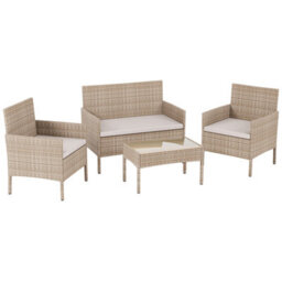 Lassic Garden Vida Natural Kendal Rattan Garden Furniture Set Patio Conservatory Balcony Outdoor 4 Seater Piece Glass Top Table, Ukfr - thumbnail 9