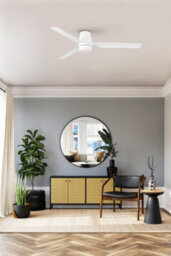 Luminosa Lighting Luminosa Punt Tub Medium 3 Blade Ceiling Fan Matt White With Light 3000 - 4200 - 6500K Tuya Smart System - thumbnail 2