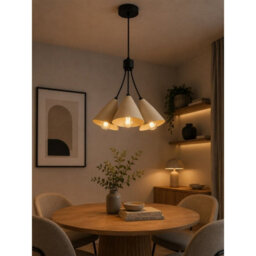 Luminosa Lighting Luminosa Sora Cluster Pendant Ceiling Light Beige 3X E27 - thumbnail 2