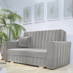 Viva Glam Iii 3 Seater Sofa Bed With Hidden Storage Sinuous Springs Solid Wood Legs Light Grey - thumbnail 1