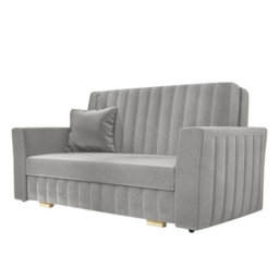 Viva Glam Iii 3 Seater Sofa Bed With Hidden Storage Sinuous Springs Solid Wood Legs Light Grey - thumbnail 2