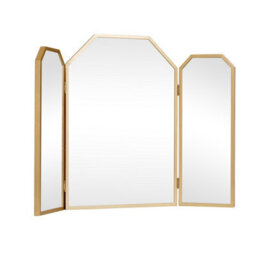 Melody Maison Gold Hexagon Triple Dressing Table Mirror 82Cm X 59Cm - thumbnail 5