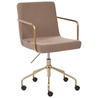 Beliani Office Chair Trinity Corduroy Light Brown - image 1