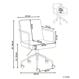 Beliani Office Chair Trinity Corduroy Light Brown - thumbnail 3