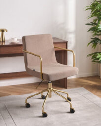 Beliani Office Chair Trinity Corduroy Light Brown - thumbnail 2
