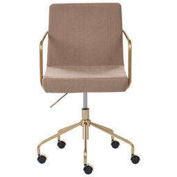 Beliani Office Chair Trinity Corduroy Light Brown - thumbnail 7
