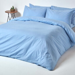 Homescapes Blue Egyptian Cotton Flat Sheet 200 Tc, Double - thumbnail 4
