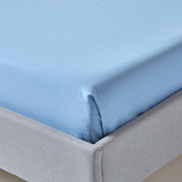 Homescapes Blue Egyptian Cotton Flat Sheet 200 Tc, Double - thumbnail 3
