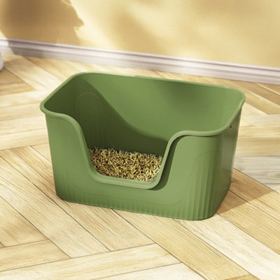 Thehotsale Green Open Top Cat Litter Box With Scoop 45Cm(W) X 38Cm(D) X 22Cm(H) - image 1