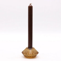 Serenityy Flower Flip Dinner Candle And Tealight Holder - Antique Amber Glass, 203G - thumbnail 2