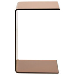 Wyld And Coco C-Shaped Side End Table Brown Glass 40 X 61 Cm - Tempered Glass Cantilever Rectangular Top - thumbnail 1