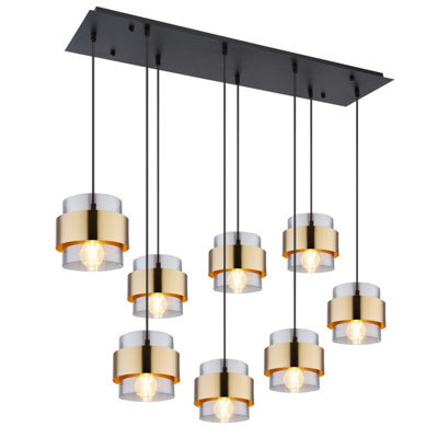 Luminosa Lighting Luminosa Milley Cluster Pendant Ceiling Light Matt Black Glass Shade 8X E27 - image 1