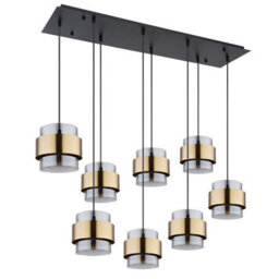 Luminosa Lighting Luminosa Milley Cluster Pendant Ceiling Light Matt Black Glass Shade 8X E27 - thumbnail 2