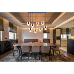 Luminosa Lighting Luminosa Milley Cluster Pendant Ceiling Light Matt Black Glass Shade 8X E27 - thumbnail 7