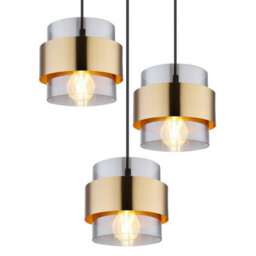 Luminosa Lighting Luminosa Milley Cluster Pendant Ceiling Light Matt Black Glass Shade 8X E27 - thumbnail 4