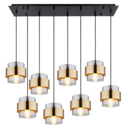 Luminosa Lighting Luminosa Milley Cluster Pendant Ceiling Light Matt Black Glass Shade 8X E27 - thumbnail 3