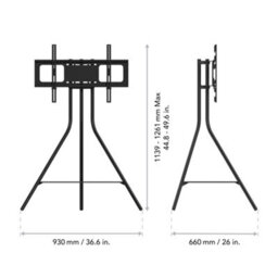 "Avf Tiga Freestanding Metal Tv Tripod, For Tvs 32-65"" - Black" - thumbnail 6