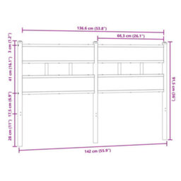 Berkfield Headboard Brown Oak 135 Cm Steel And Engineered Wood - thumbnail 6