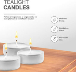 Mantraraj Unscented Tea Lights Candles 3.5 Hour Burn Tealight Candles Multipack Candles Tea Lights Tea Candles Pack Of 30 - thumbnail 3