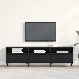 Berkfield Tv Cabinet Black Oak 150X30X44,5 Cm Engineered Wood - thumbnail 4