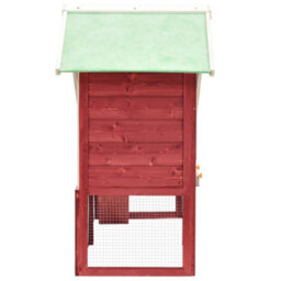 Berkfield Rabbit Hutch Red And White 140X63X120 Cm Solid Firwood - thumbnail 3