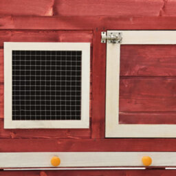 Berkfield Rabbit Hutch Red And White 140X63X120 Cm Solid Firwood - thumbnail 6