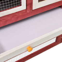 Berkfield Rabbit Hutch Red And White 140X63X120 Cm Solid Firwood - thumbnail 9