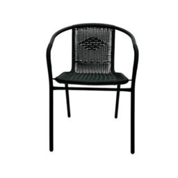 2Pc Black Rattan Outdoor Patio Chairs, Rattan Garden Chairs, Black Rattan Furniture - thumbnail 5