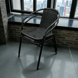 2Pc Black Rattan Outdoor Patio Chairs, Rattan Garden Chairs, Black Rattan Furniture - thumbnail 2