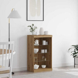 Vidaxl Led Sideboard Artisan Oak 60.5 X 37 X 100 Cm Engineered Wood - thumbnail 1