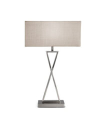 Lighting Supermarket Large X Style Modern Rectangle Statement Table Lamp With Grey Shade - Silver - thumbnail 2