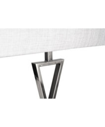 Lighting Supermarket Large X Style Modern Rectangle Statement Table Lamp With Grey Shade - Silver - thumbnail 3