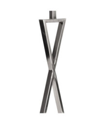Lighting Supermarket Large X Style Modern Rectangle Statement Table Lamp With Grey Shade - Silver - thumbnail 5