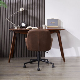 Boucle Fabric Padded Armchair, Mid-Back Swivel Vanity Chair, Max Load 150Kgs - White - thumbnail 7