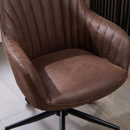 Boucle Fabric Padded Armchair, Mid-Back Swivel Vanity Chair, Max Load 150Kgs - White - thumbnail 4