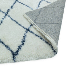 Alto Al03 Cream Geometric Modern Luxurious Shaggy Stain-Resistant Rug For Bedroom Living & Dining Room-80Cm X 150Cm - thumbnail 3