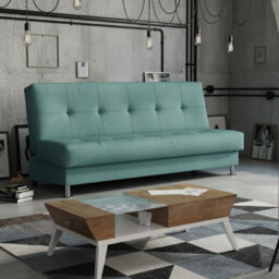 Enduro Iii Sofa Bed For Living Room Polyurethane Foam Wave Spring Wooden Frame Click Clack 193X90X85Cm Mint - thumbnail 2