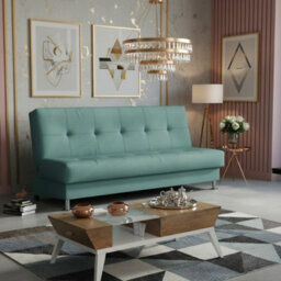 Enduro Iii Sofa Bed For Living Room Polyurethane Foam Wave Spring Wooden Frame Click Clack 193X90X85Cm Mint - thumbnail 1