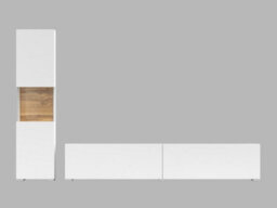 "Arte Ava 09 Modern Entertainment Unit For Tvs Up To 75"" - White Matt & Oak Wotan - W1800mm X H300mm X D350mm" - thumbnail 4