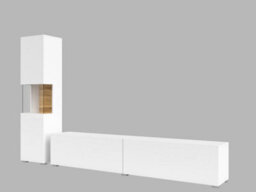 "Arte Ava 09 Modern Entertainment Unit For Tvs Up To 75"" - White Matt & Oak Wotan - W1800mm X H300mm X D350mm" - thumbnail 3