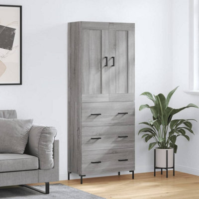 Berkfield Highboard Grey Sonoma 69.5X34X180 Cm Engineered Wood - image 1