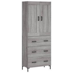 Berkfield Highboard Grey Sonoma 69.5X34X180 Cm Engineered Wood - thumbnail 2