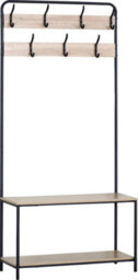 Celino Clothes Hat Coat Rack With Shoe Storage Bench 7 Hooks Hanging Hallway Bedroom Living Room 80X30X170 Cm - thumbnail 2