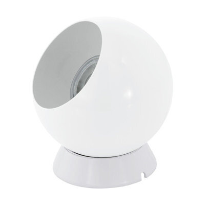 Elegant White Steel Table Desk Lamp With Gu10 Bulb And Inline Switch - image 1