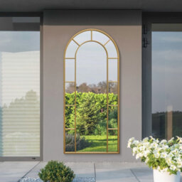 Mirroroutlet The Arcus Gold Arched Leaner Garden Wall Mirror 190Cm X 85Cm
