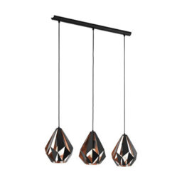 Eglo Carlton 1 Vintage Industrial 3 Pendant Light Wbs - thumbnail 2
