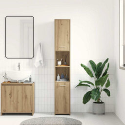 Walplus Bathroom Cabinet Artisan Oak 30X30X183.5 Cm Engineered Wood - thumbnail 4